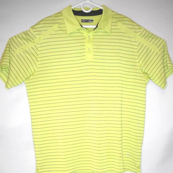 Callaway Golf Polo Stripped Yellow S/S Size XL - Picture 2 of 3